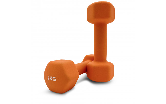 Гантель UNIX Fit неопреновая 2 кг Orange, 2 шт.